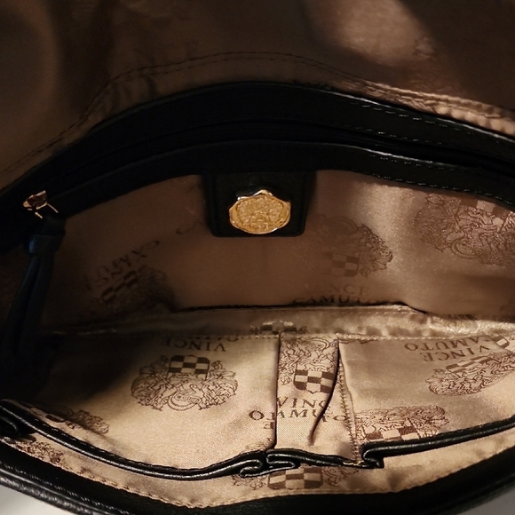 Vince Camuto Black Leather Bag with Gold Detail - Picture 5 of 8